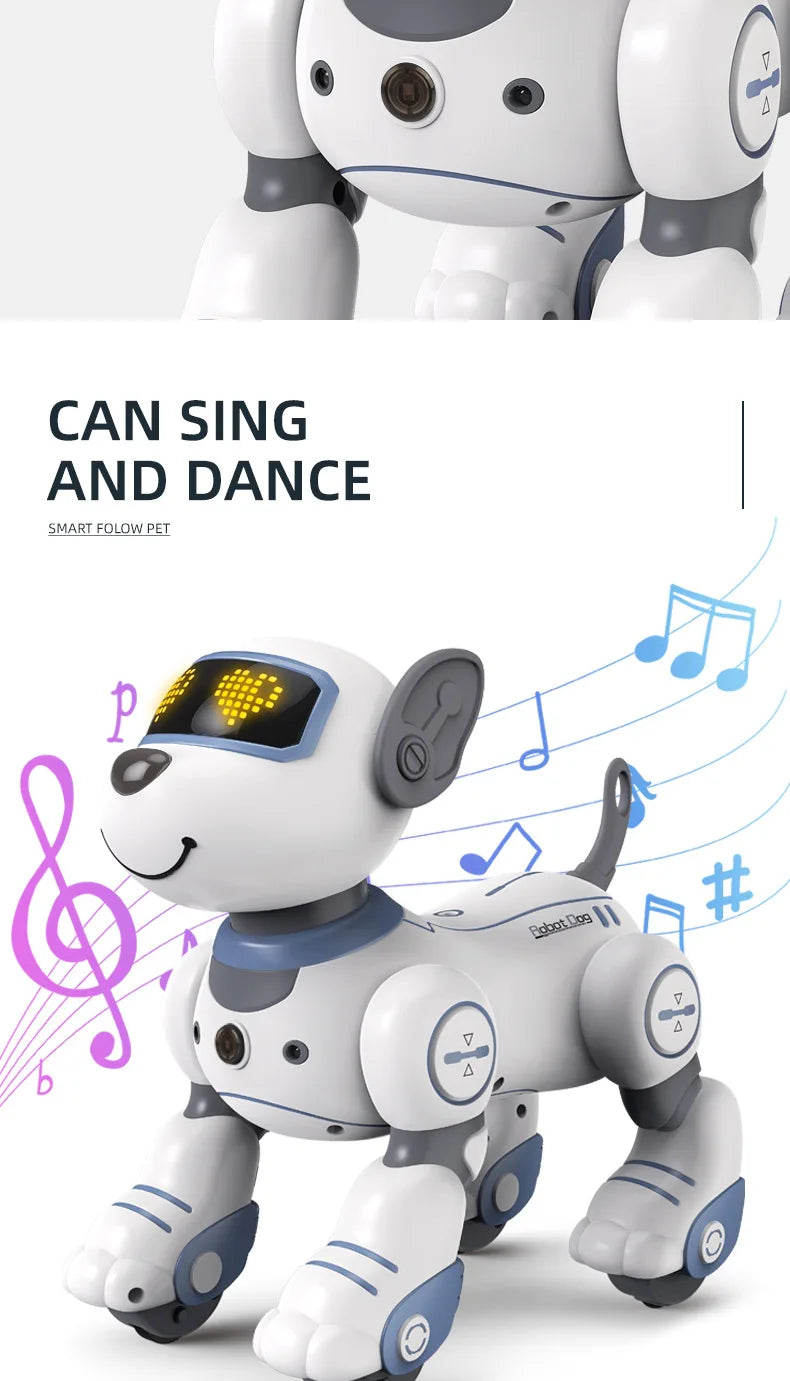 Smart Robotic Dog Toy: Voice Control, Programmable Stunt Tricks, Touch Sensing, Music & Dance, Gift for Boys Kids