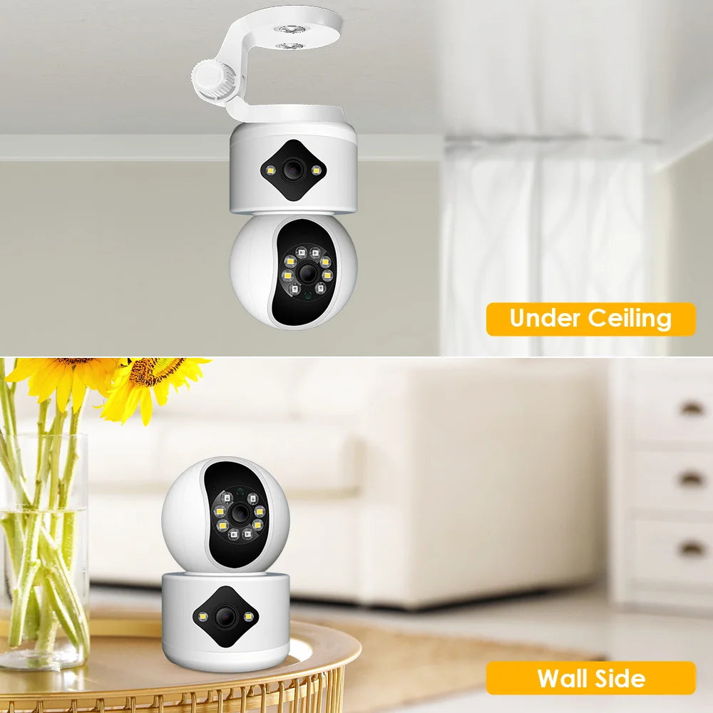 4MP Dual Lens WiFi Camera Dual Screen Baby Monitor Auto Tracking Ai Human Detection Indoor Home secuiryt CCTV Video Surveillance