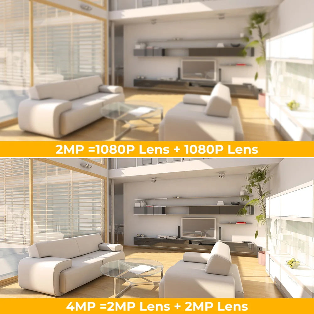 BESDER 4MP WiFi Camera with Dual Screens Baby Monitor Night Vision Indoor Mini PTZ Security IP Camera CCTV Surveillance Cameras