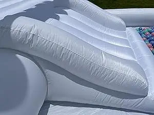 Kids 8x13x8ft Soft Play White Bounce House With Slide Ball Pit Party Customization Inflatable Mini Bouncy Castle With Blower