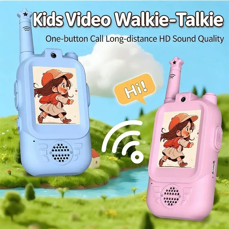 2PC Kids HD-Video Walkie Talkies 3 Styles Intercom USB Charging Indoor Outdoor Child's Toys Birthday Gifts for Boys Girls Age 3+