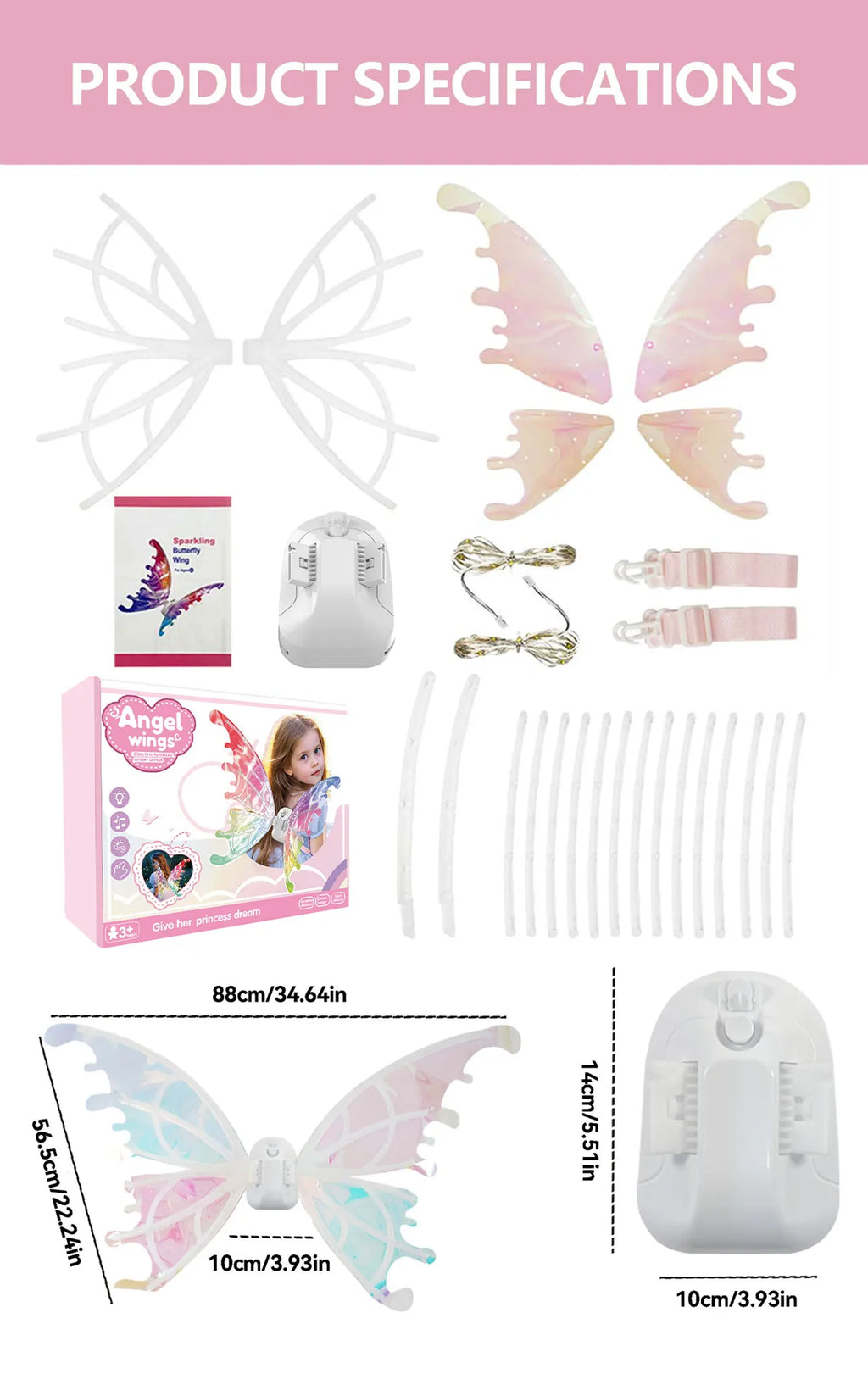 Luminous butterfly electric wings music fairy wings angel props gift
