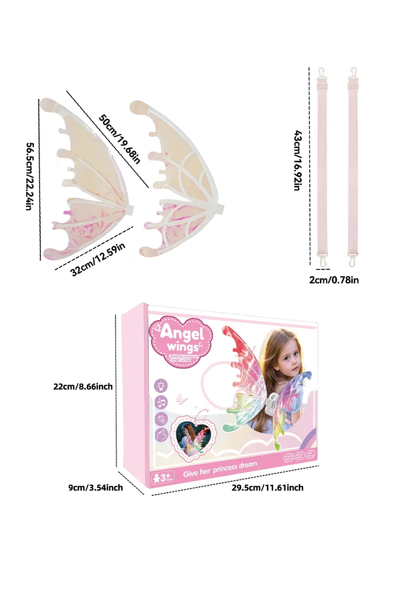 Luminous butterfly electric wings music fairy wings angel props gift