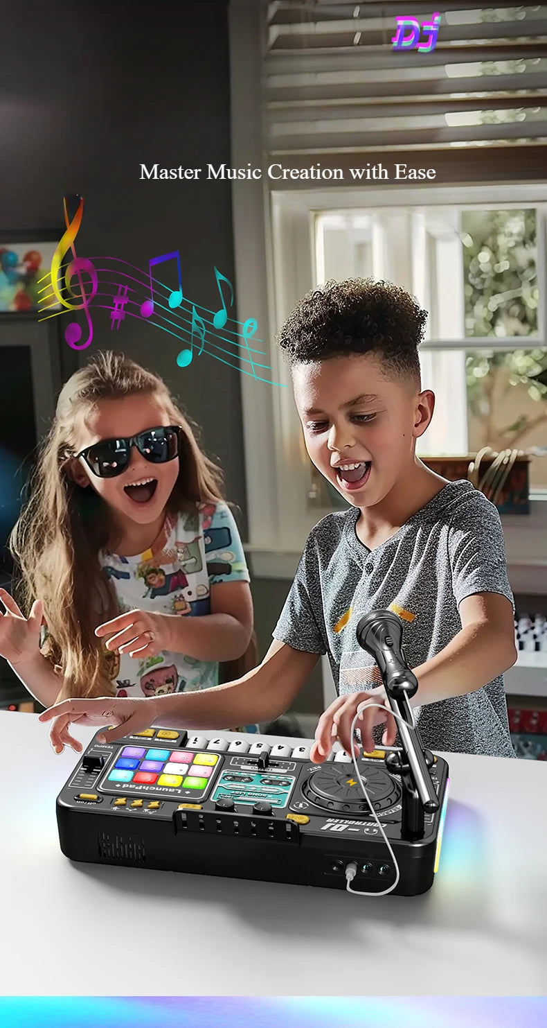 Children Music Toy Simulation Dj Mixer Controller Multifunctional Electronic Organ Dj Player Entertainment Toy Christmas Gifts
