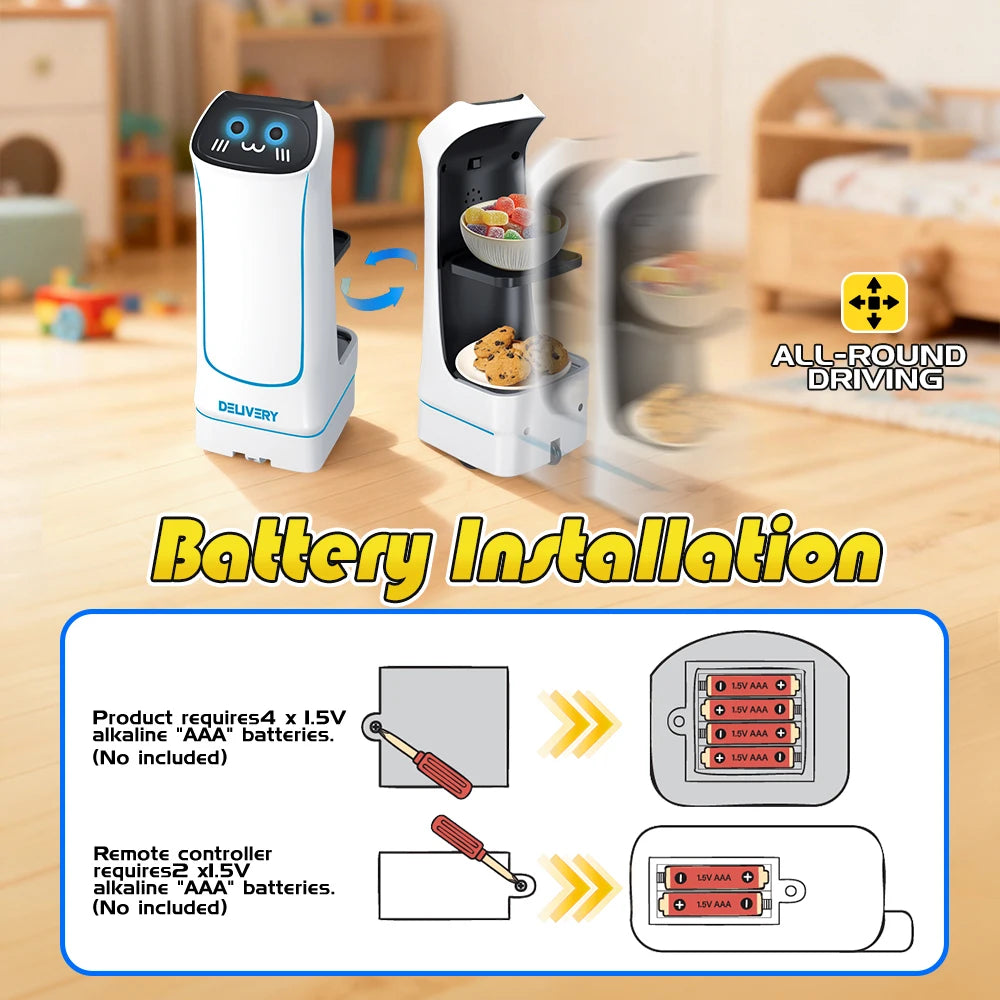 Electric Food Delivery Robots Novel Remote-controlled Car Toys Small Item Transportation Games Funny Surprisest Birthday Gifts