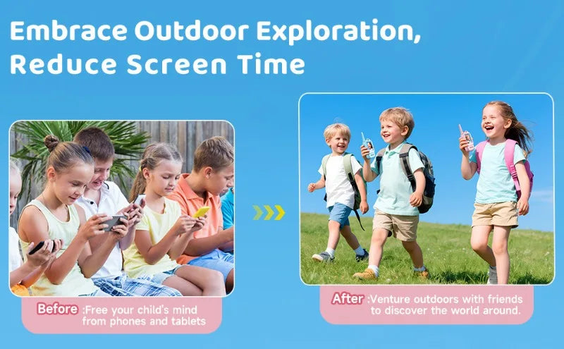 2PC Kids HD-Video Walkie Talkies 3 Styles Intercom USB Charging Indoor Outdoor Child's Toys Birthday Gifts for Boys Girls Age 3+