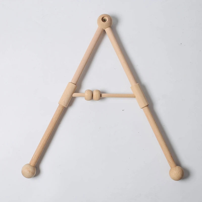 Baby Wooden Gym Frame Rattle Toys Baby Room Decor Newborn Hanging Sensory Toys Foldable Play Gym Frame Kid Holder Bracket Gift