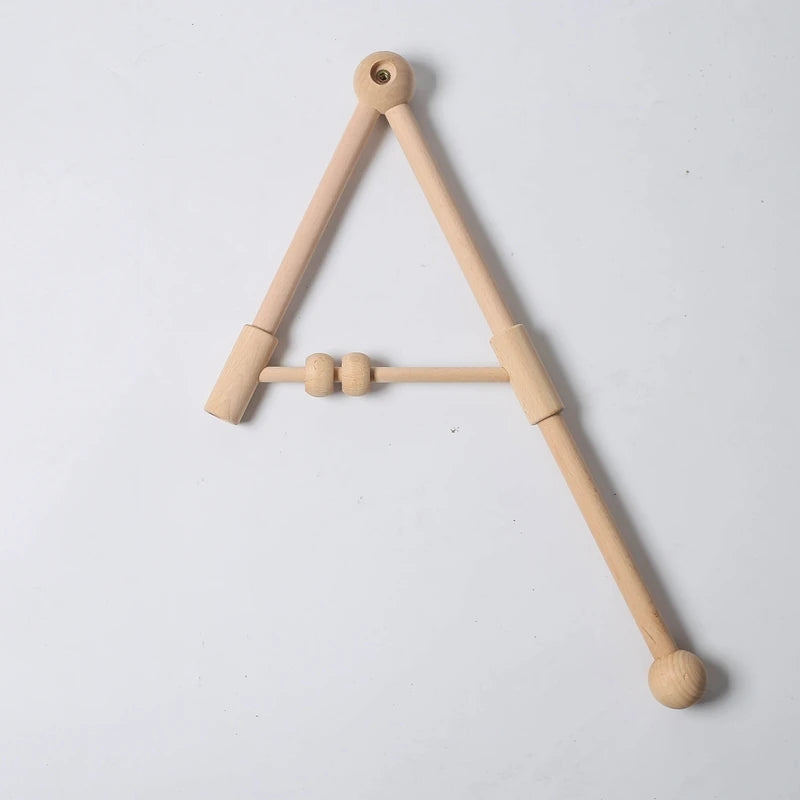 Baby Wooden Gym Frame Rattle Toys Baby Room Decor Newborn Hanging Sensory Toys Foldable Play Gym Frame Kid Holder Bracket Gift