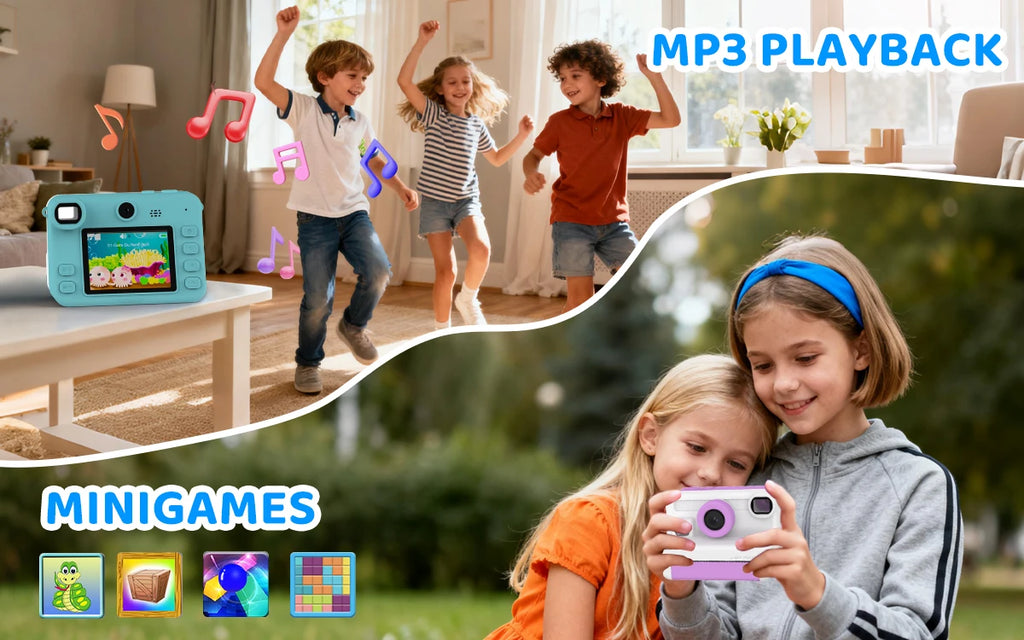 Kids Camera Instant Print, 1080P Video, Children Christmas Birthday Gifts for Girls Age 3-12, Toddler Toy with 32GB Card,6 pens