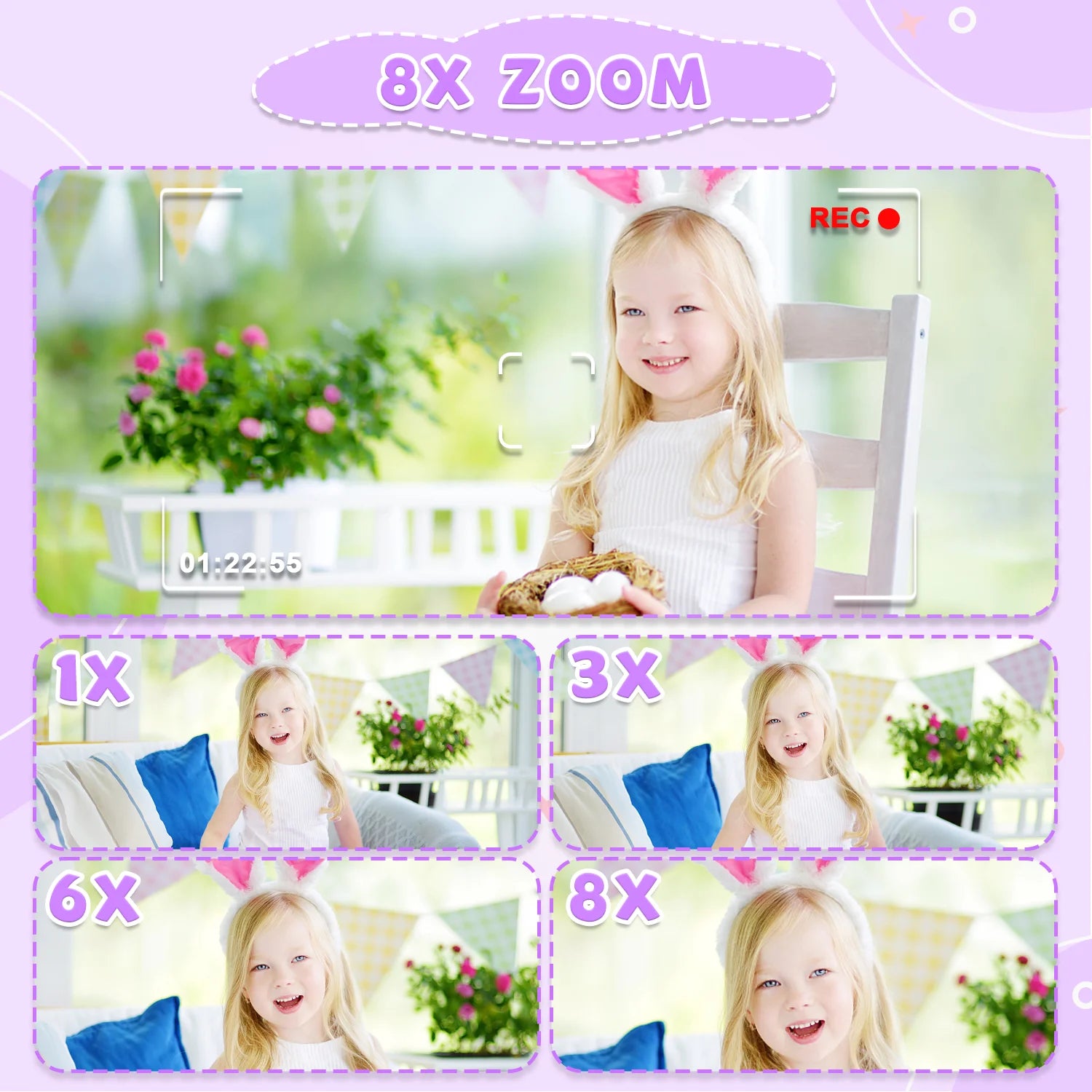 Cute Unicorn Kids Cameras Ages 7-12 Digital Children Camera Mini Toys 1080p HD Video Shooting For Birthday Gifts Baby Camera Toy