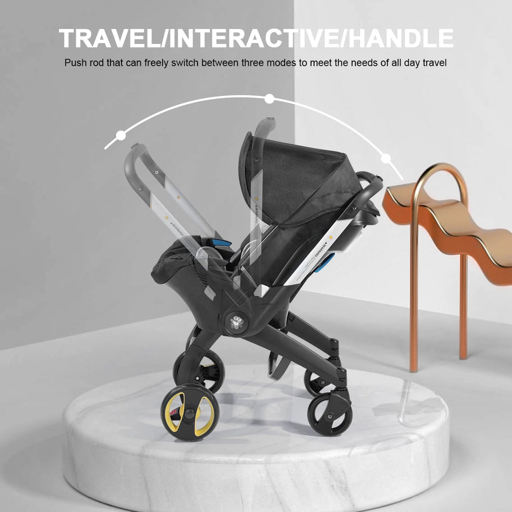 Push & Go! Reversible Baby Stroller | Easy One-Hand Fold & Compact Travel Design | Portable with Adjustable Sunshade - The Ultim