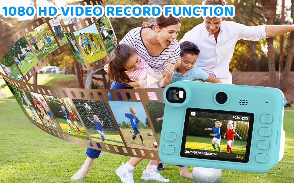 Kids Camera Instant Print, 1080P Video, Children Christmas Birthday Gifts for Girls Age 3-12, Toddler Toy with 32GB Card,6 pens