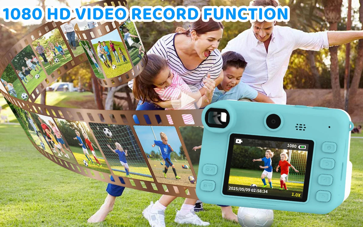Kids Camera Instant Print, 1080P Video, Children Christmas Birthday Gifts for Girls Age 3-12, Toddler Toy with 32GB Card,6 pens