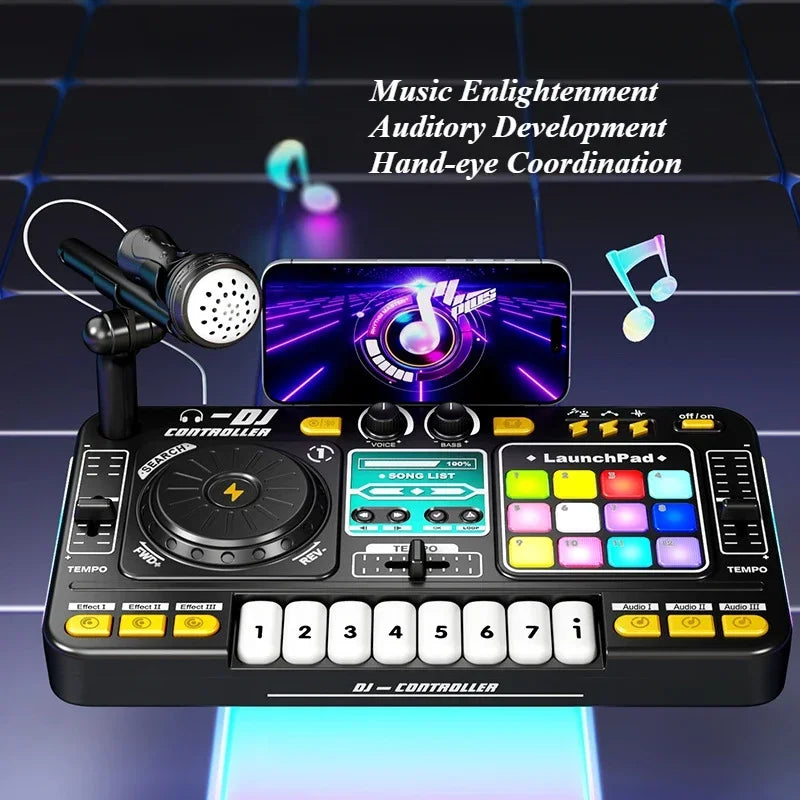 Children Music Toy Simulation Dj Mixer Controller Multifunctional Electronic Organ Dj Player Entertainment Toy Christmas Gifts