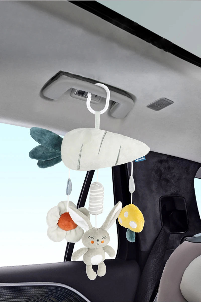 Baby Car Seat Toys for Babies 0 12 Months Kick Play Activity Center Spiral Plush Hanging Toys for Car Seat Stroller Crib Rattle