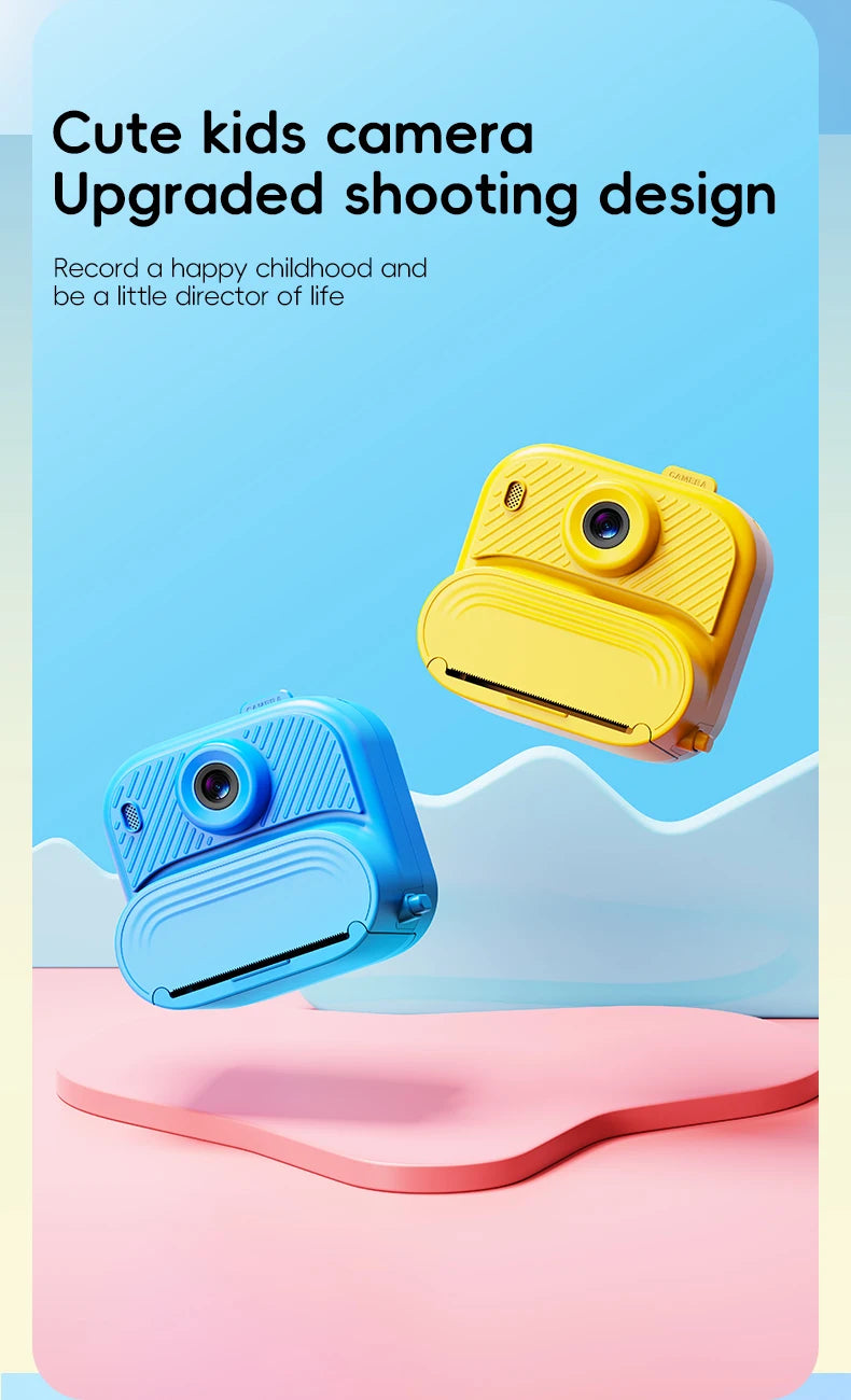 48MP DIY Instant Print Camera for Kids 1080P HD Toddler Camera Ages 3-12 Toy Cameras Christmas Gift Idea with Print Function