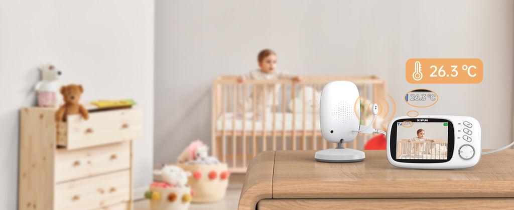 Boifun 3.2 Inch Digital LCD Screen Wireless Baby Monitor with Camera,  Surveillance with  VOX, Night Vision,Temperature Monitor
